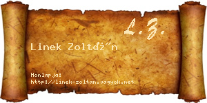 Linek Zoltán névjegykártya